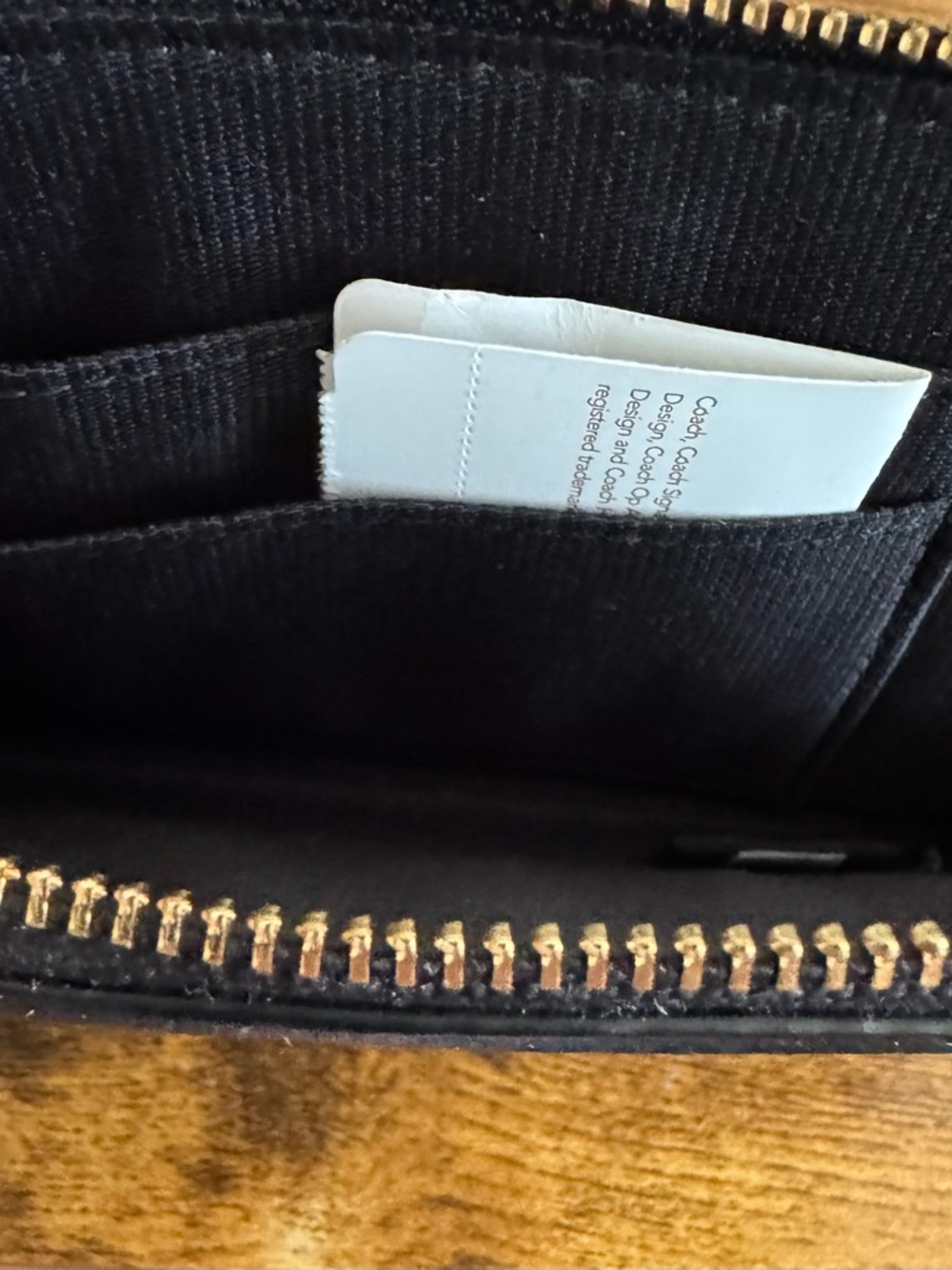 Coach XL Hangtag Wallet Black Leather Zip Pouch NWOT - Picture 3 of 6